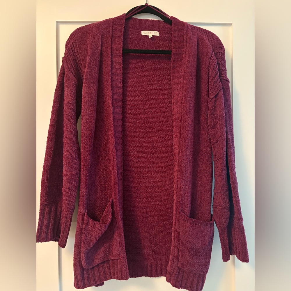 Magenta Cardigan Sweater